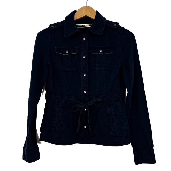Daughters of the Liberation Women’s Size 2 Dark Blue 100% Cotton Snap Jacket - Picture 1 of 9